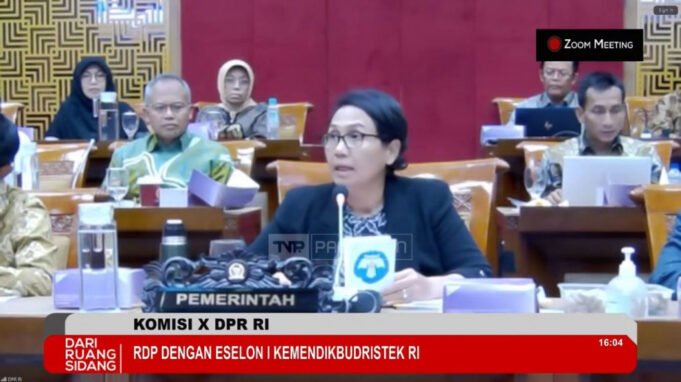 Sekretaris Jenderal Kemendikbudristek Suharti. DOK YouTube Komisi X DPR RI