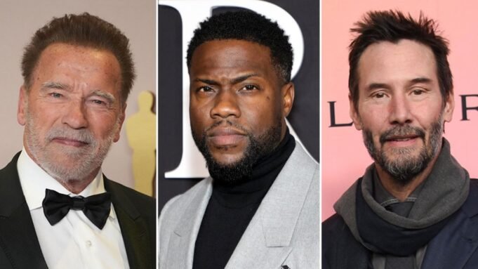 Aktor Arnold Schwarzenegger, Kevin Hart dan Keanu Reeves

