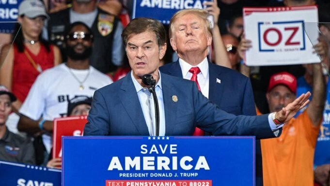 Mehmet Oz bei einer Wahlkampfveranstaltung mit Doanld Trump.