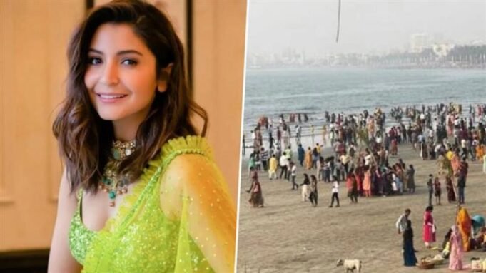 Anushka Sharma mempromosikan 'Shubhkamnaein' Chhath Puja kepada penggemar dan memposting gambar dari pantai Juhu Mumbai di Insta!

