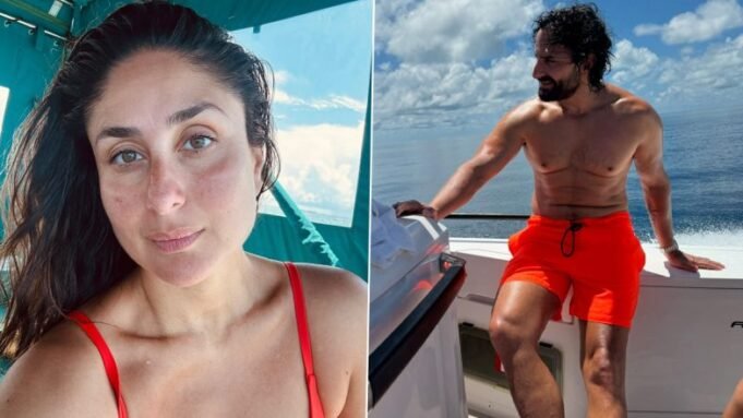 Kareena Kapoor Khan dalam balutan bikini dan Saif Ali Khan bertelanjang dada di foto liburan pantai!

